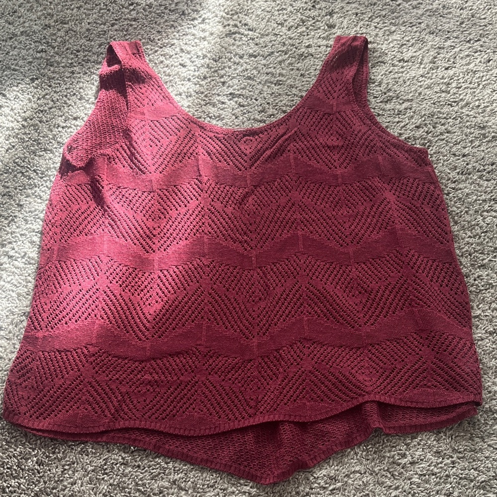 Maurices Burgundy Textured Tank Top